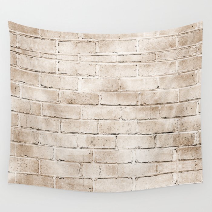 coffee brown distressed painted brick wall ambient decor rustic brick effect Wall Tapestry
