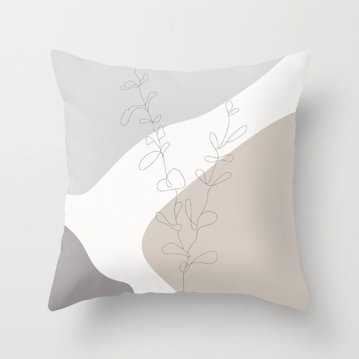 Minimalist Floral ArtPrint Throw Pillow