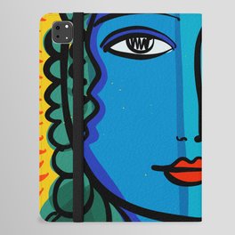 Blue November Girl Portrait by Emmanuel Signorino iPad Folio Case