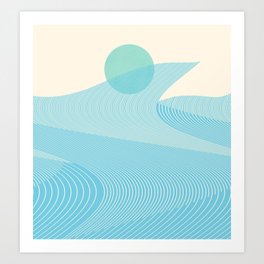 Abstraction_NEW_BLUE_OCEAN_SURF_WAVE_JOY_POP_ART_0717A Art Print
