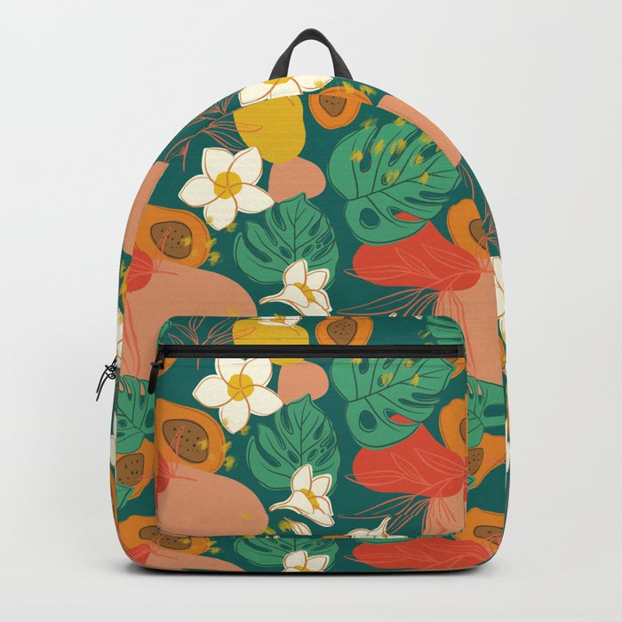 Tropical Foliage Floral Pattern Backpack