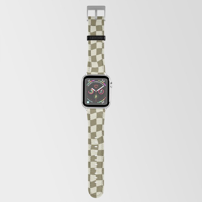 Warped Checkerboard - Olive Green Apple Watch Band