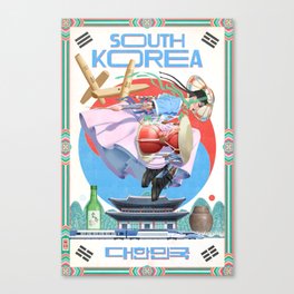 South Korea Travel Poster Canvas Print