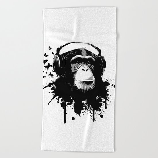 Monkey Business - White Beach Towel
