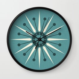 Vintage Sunburst in Blue ©studioxtine Wall Clock