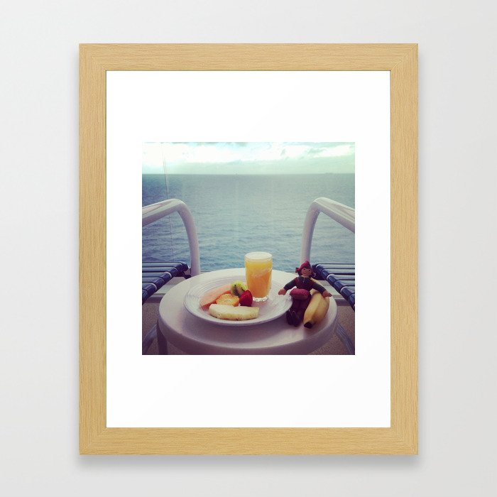 Fresh Morning Breakfast view to the Ocean Framed Art Print