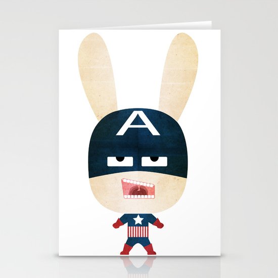 We are all rabbits \ Captain America Stationery Cards