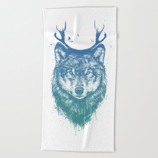 Deer wolf Beach Towel