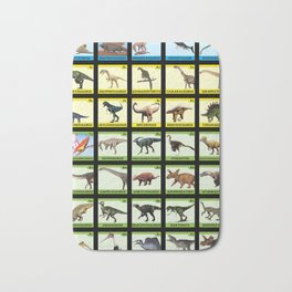 65 MCMLXV Prehistoric Periodic Table of Dinosaurs Pattern Bath Mat | Spinosaurus, Cretaceous, Ankylosaurus, Stegasaurus, Prehistoric, Raptor, Dino, Curated, Tyrannosaurusrex, Trex 