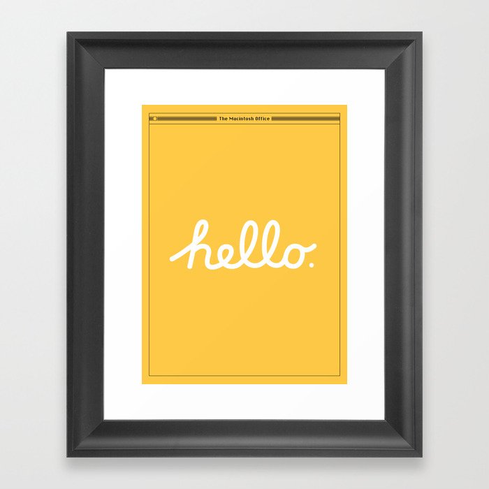Hello: The Macintosh Office (Yellow) Framed Art Print