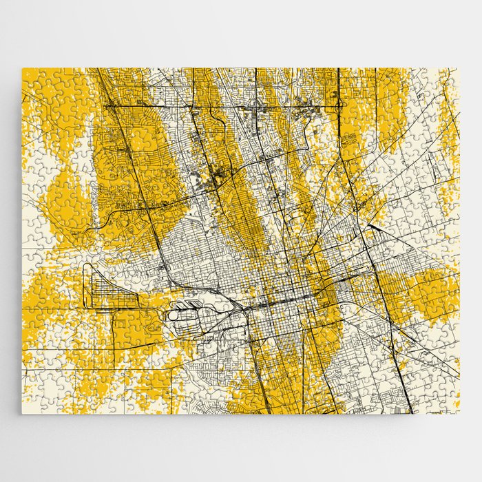 Stockton, USA - Authentic City Map Jigsaw Puzzle