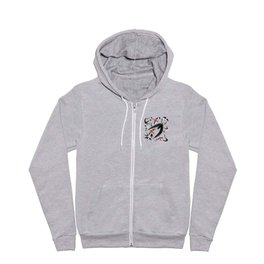 Swallows Martins and Swift pattern Yellow Full Zip Hoodie