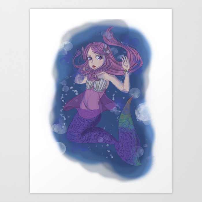 Summertime Mermaid Art Print