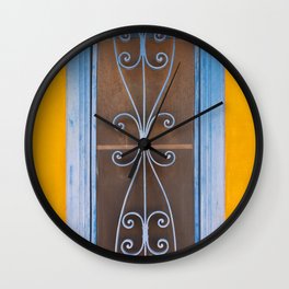 Blue Window Wall Clock