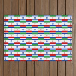Mix of flag : Israel and Iran Outdoor Rug