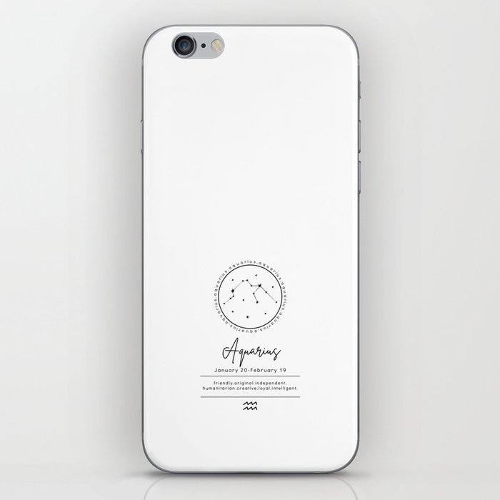 Aquarius Zodiac | Black & White iPhone Skin