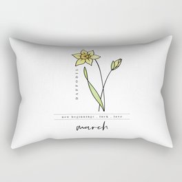March Birth Flower | Daffodil Rectangular Pillow
