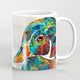Colorful Wood Duck Art by Sharon Cummings Coffee Mug