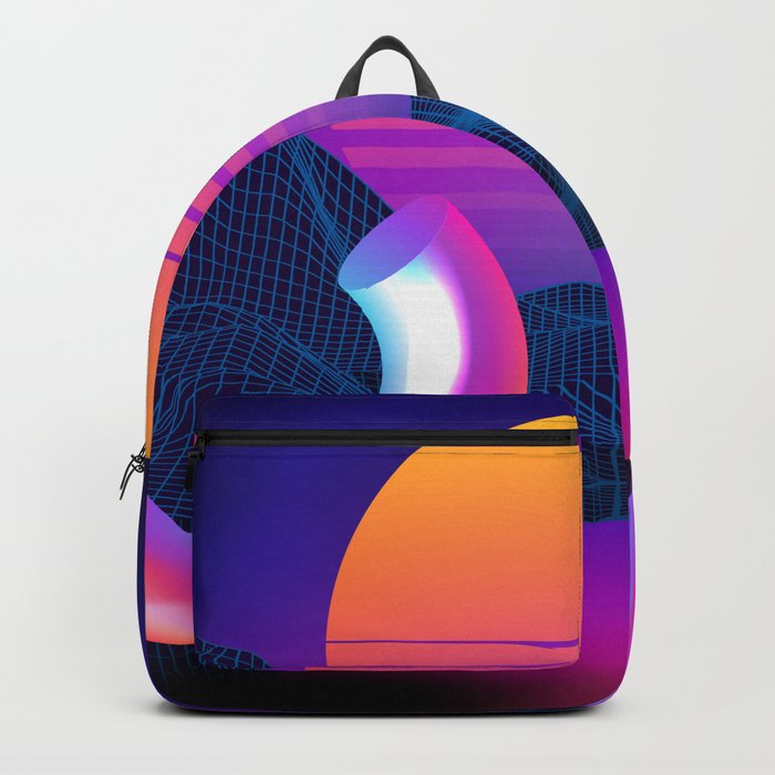 Neon sunset, geometric figures Backpack