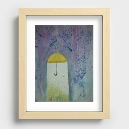 Yellow umbrella Recessed Framed Print