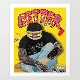 Getter burger head Art Print