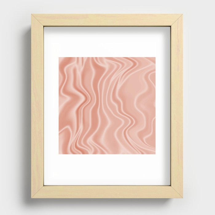 Blush Silk/Satin Effect Pink Recessed Framed Print