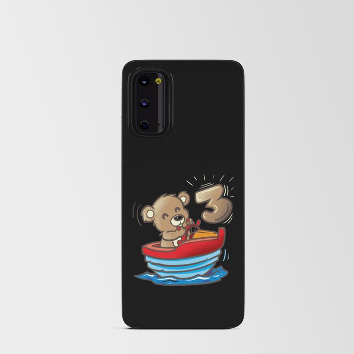 3rd Birthday, 3 Years Old Teddybear And Boat Android Card Case
