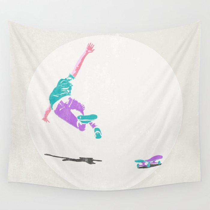 skateboarding 2 (lost time, risograph) Wall Tapestry