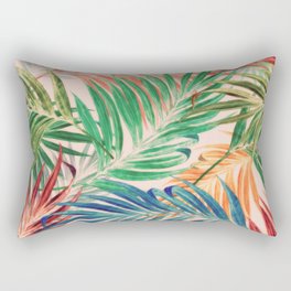 Palm Leaves in color Rectangular Pillow | Orange, Red, Forest, Palmleaves, Hawaiian, Pattern, Vintage, Nature, Blue, Vintagepattern 