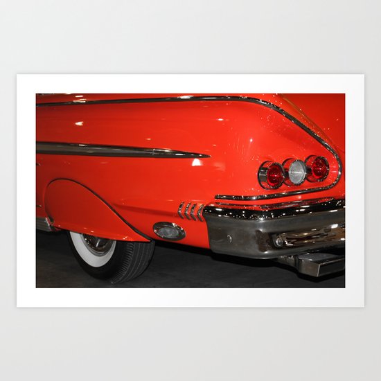 1958 Orange Chevrolet Impala Art Print