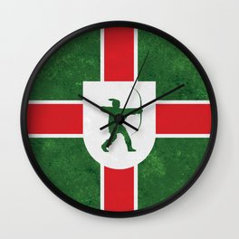 Flag for Nottinghamshire England Robin Hood British County Banner Flags Vexillology Wall Clock