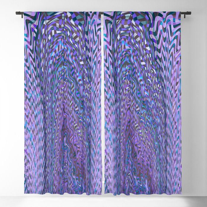 Purple Wavy Zigzag Pattern Blackout Curtain