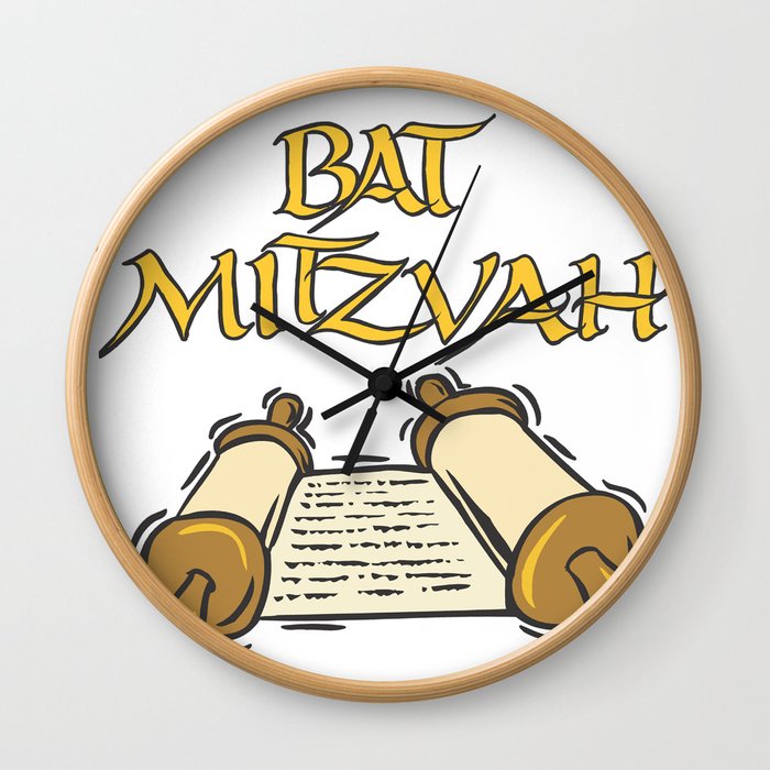 Bat Mitzvah with Scroll  Wall Clock