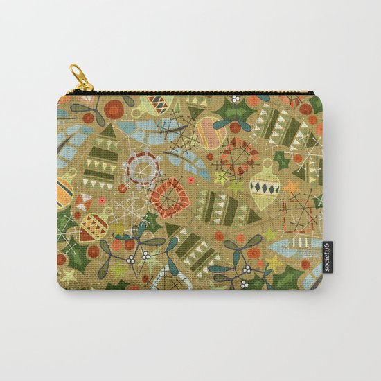 vintage christmas gold Carry-All Pouch