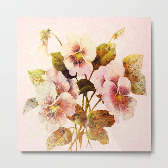 pink pansies Metal Print