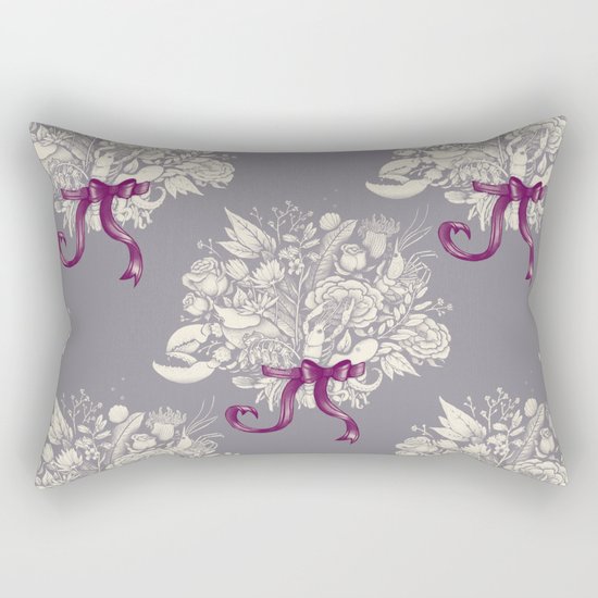 Undersea Victorian - gray Rectangular Pillow