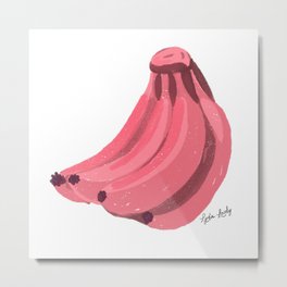 Bananas pink-white/transparent background Metal Print