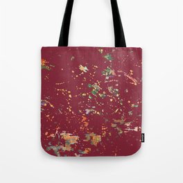 Cranberry Red Bohemian Fiber Art Tote Bag