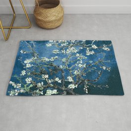 Van Gogh Almond Blossoms : Ocean Blue Art & Home Decor Area & Throw Rug