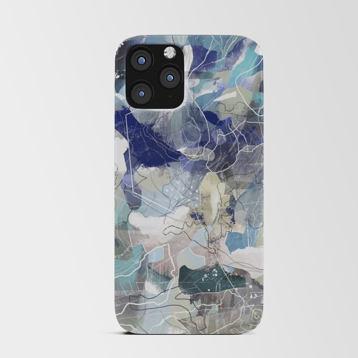 Abstract Map Blue iPhone Card Case