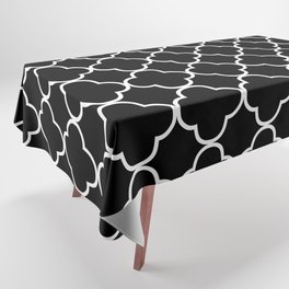Quatrefoil (White & Black Pattern) Tablecloth