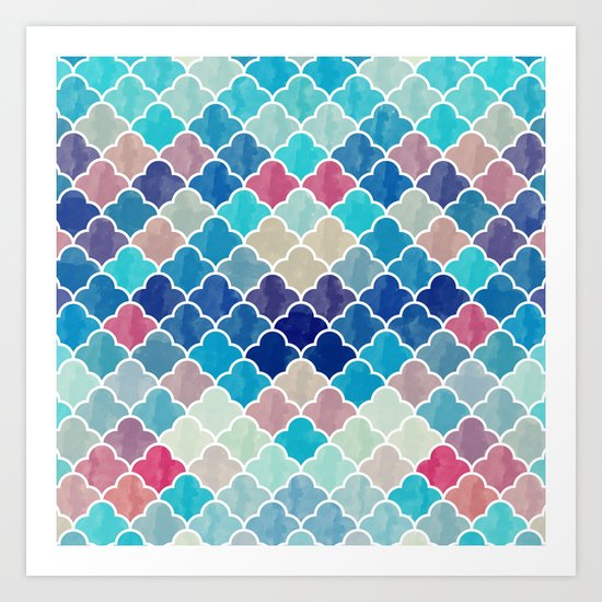 Watercolor Lovely Pattern VVXV Art Print