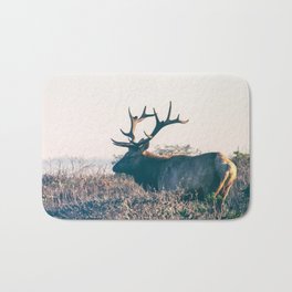 Grace Bull Bath Mat | Elk, Minimal, Photo, Fauna, Nature, Minimalism, Coastal, Wild, Seashore, Color 