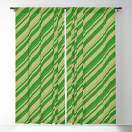 [ Thumbnail: Forest Green & Dark Khaki Colored Lines/Stripes Pattern Blackout Curtain ]