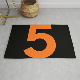 Number 5 (Orange & Black) Area & Throw Rug