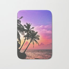 Palm Trees Tropical Beach Sunset Sea Coast Bath Mat