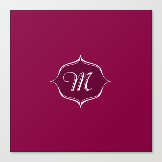 M Monogram Burgundy Canvas Print