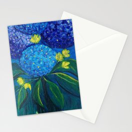 Blue and Purple Hydrangeas Acrylic Stationery Card