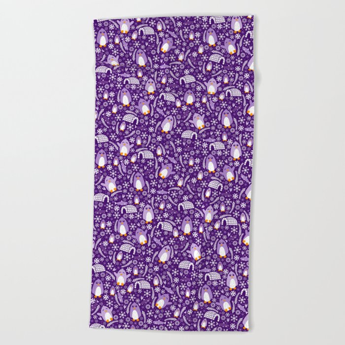 Penguin Wonderland Beach Towel