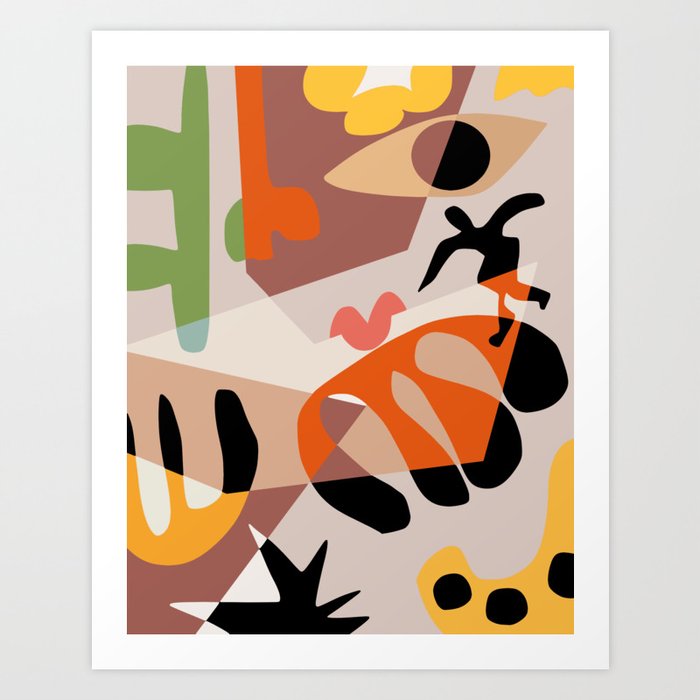Cut out organic shapes abstract Art Print